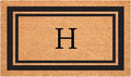 Calloway Mills 152961830H Black Border 18" x 30" Monogram Doormat, (Letter H)
