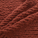 WESHIONGOO Chunky Knit Blanket Throw　40"*40“ Knitted Throw Blankets for Couch Bed Fluffy Soft Blanket with Jumbo Chenille Yarn Thick 100% Handmade(Ｒｕｓｔ)
