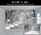 Beautiful 3D Snowy Forest Wallpaper Gray New York Park Landscape Wall Mural Living Room Bedroom (Not Peel and Stick)