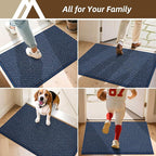 COSY HOMEER-Door-Mat 36"x60" Non Slip Absorbent Entryway Rugs Dirt Trapper Doormats Washable Entrance Mats Low Pile Welcome Floor Mat for Front Back Door and Entry Mats,Navy Blue