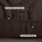 decorUhome Throw Pillow Covers 22x22 Inch Set of 2, Soft Plush Decorative Faux Fur Dark Brown Solid Couch Pillow Covers, Accent Farmhouse Neutral Square Euro Pillow Cases for Sofa Bed Living Room