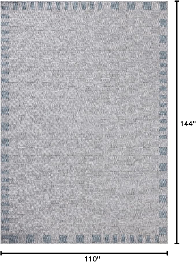 Loloi Amber Lewis Topanga Collection TOP-07 Silver/Blue 9'-2" x 12'-0" Indoor/Outdoor Area Rug