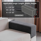 Couch Cushion Covers for Sectional Sofa, Stretch Soft Sofa Slipcovers Washable Wear-Resistant Universal Furniture Protector for Living Room(1 Piece Armrest Cover, Dark Gray)