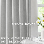 Vision Home Light Gray Pinch Pleated Full Blackout Curtains Linen Blended 60" Wide Thermal Insulated Window Panels for Bedroom Living Room Darkening Pinch Pleat Drapes with Hooks Back Tab 60"Wx72"Lx1