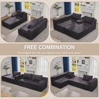 Hobestluk Modular Sectional Sofa Couches 108" L-Shape Couch 3 Seat Modular Sofa Memory Foam Sectional Couches for Living Room, Boneless Couch with Oversized Chaise (Grey, Left Facing)