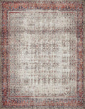 Loloi Layla Collection LAY-12 Ivory/Brick 2'-6" x 9'-6" .13" Thick Runner Rug, Soft, Durable, Vintage Inspired, Distressed, Low Pile, Non-Shedding, Easy Clean, Printed, Living Room Rug