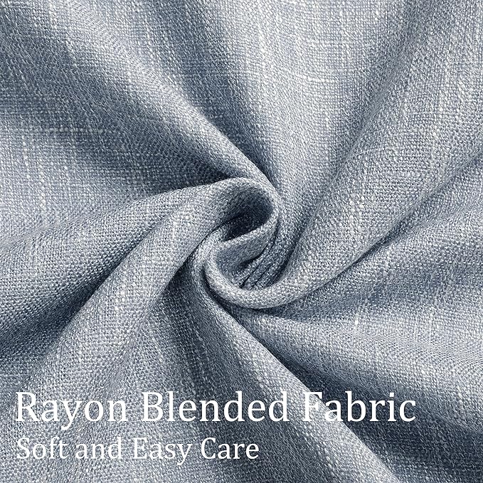 Vision Home Chambray Blue Pinch Pleated Full Blackout Curtains Room Darkening Window Curtains 84 inch for Living Room Bedroom Thermal Insulated Pinch Pleat Drapes with Hooks Back Tab 2 Panel 40"Wx84"L