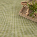 Nourison Home Positano Indoor/Outdoor Green 5' x 7' Area Rug, Easy Cleaning, Non Shedding, Bed Room, Living Room, Dining Room, Backyard, Deck, Patio (5x7)