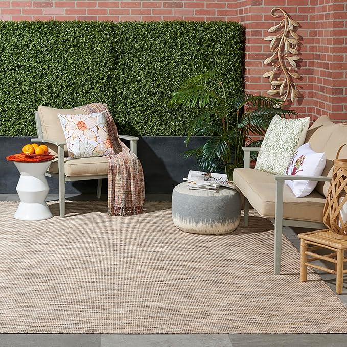 Nourison Home Positano 10' x 14' Beige Fabric Modern Area Rug (10' x 14')