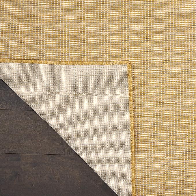 Nourison Home Positano 10' Runner Yellow Fabric Modern Area Rug (10' Runner)