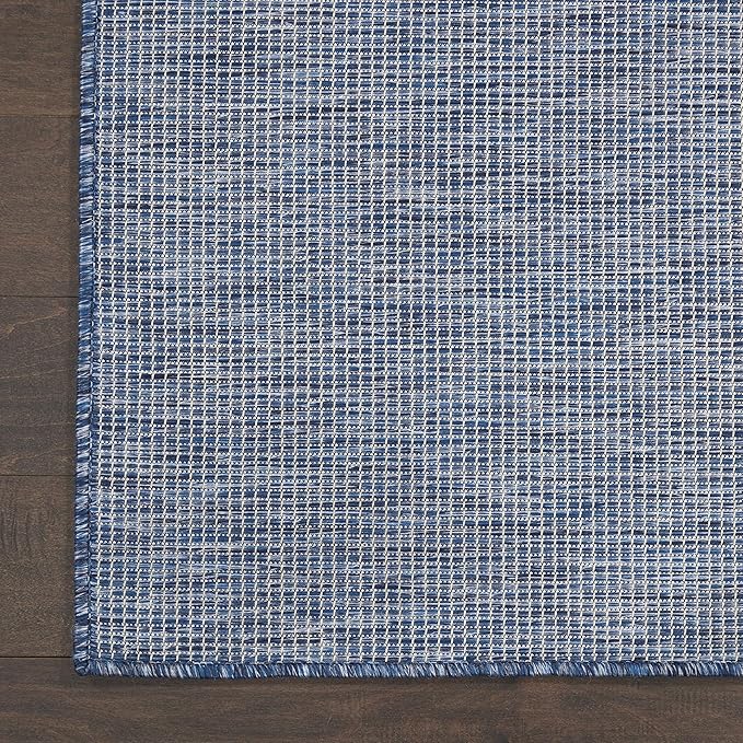 Nourison Positano Indoor-Outdoor Navy Blue 5' x 7' Area Rug, Easy Cleaning, Non Shedding, Bed Room, Living Room, Dining Room, Backyard, Deck, Patio (5x7)