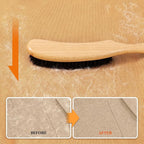 BFWood Clothes Brush - Boar Bristle Hat Brush Lint Brush for Suits, Cashmere, Wool, Velvet, Suede and Pet Hair - Large Beech Handle