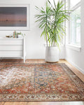 Loloi Layla Collection LAY-05 Ocean/Multi 3'-6" x 5'-6" .13" Thick Accent Rug, Soft, Durable, Vintage Inspired, Distressed, Low Pile, Non-Shedding, Easy Clean, Printed, Living Room Rug