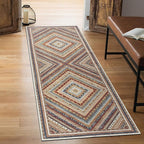 Keen Home Design 2x12 Rug - Machine Washable Runner Rug with Non-Slip Backing, Ideal for Hallway, Entryway, Kitchen, Laundry Room - Vintage, Easy Clean, Durable, Low Pile - (2'6" x 12')