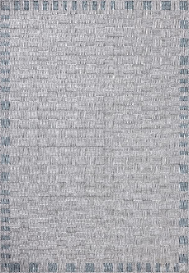 Loloi Amber Lewis Topanga Collection TOP-07 Silver/Blue 9'-2" x 12'-0" Indoor/Outdoor Area Rug