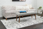 Unique Loom Rosso Collection Vintage, Geometric, Bohemian, Traditional, Distressed, Southwestern Area Rug, Rectangular 5' 0" x 8' 0", Light Gray/Ivory