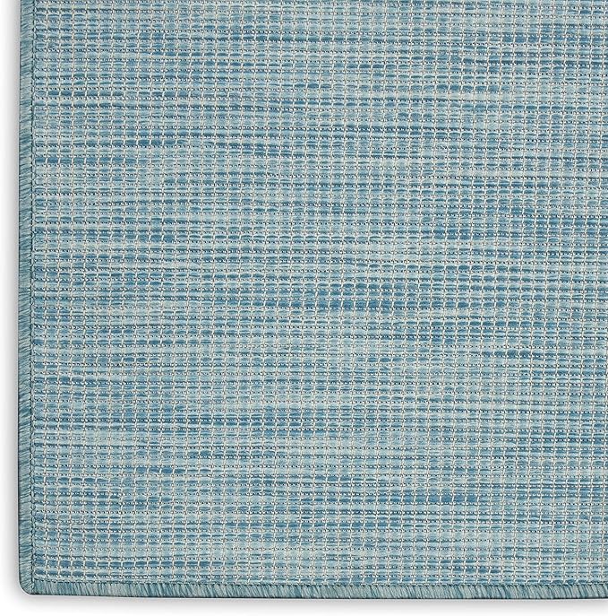 Nourison Home Positano 5' x 7' Aqua Fabric Modern Area Rug (5' x 7')