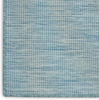 Nourison Home Positano Indoor/Outdoor Aqua 2'2" x 12' Area Rug, Easy Cleaning, Non Shedding, Bed Room, Living Room, Dining Room, Backyard, Deck, Patio (2x12)