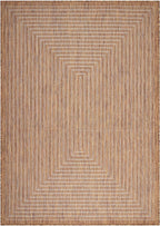 Adiva Rugs Outdoor Indoor Area Rug, Weather Resistant, Easy to Clean, Stain Resistant Floor Mat for Dining Room, Backyard, Deck, Patio (Wooden, 10' x 14')
