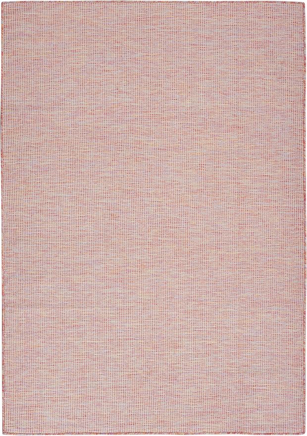 Nourison Home Positano Indoor/Outdoor Rainbow 6' x Round Area Rug, Easy Cleaning, Non Shedding, Bed Room, Living Room, Dining Room, Backyard, Deck, Patio (6 Round)