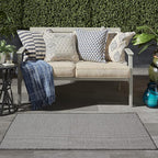 Nourison Positano Indoor/Outdoor Charcoal 3' x 5' Area Rug, Easy Cleaning, Non Shedding, Bed Room, Living Room, Dining Room, Backyard, Deck, Patio (3x5)