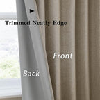 Linen Brown Blackout Curtains 132 Inch Long 11ft Pleated Look Hidden Tab Drapes with Hooks High Living Room Linen Blend Sound Reducing Wall Tall Curtains for High Ceiling Long Window W50xL132