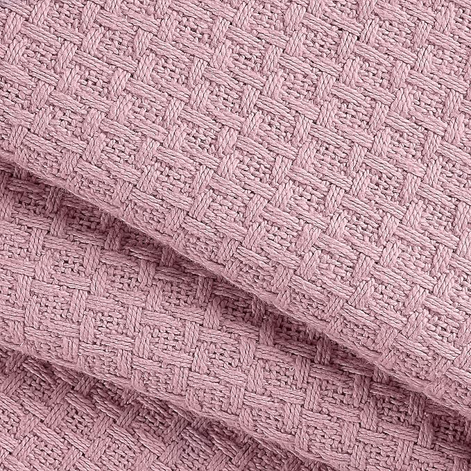 BELIZZI HOME 100% Cotton Bed Blanket, Breathable Bed Blanket Twin Size, Cotton Thermal Blankets Twin, Perfect for Layering Any Bed for All Season, Purple