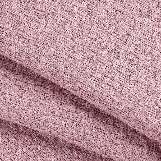 BELIZZI HOME 100% Cotton Bed Blanket, Breathable Bed Blanket King Size, Cotton Thermal Blankets King, Perfect for Layering Any Bed for All Season, Purple