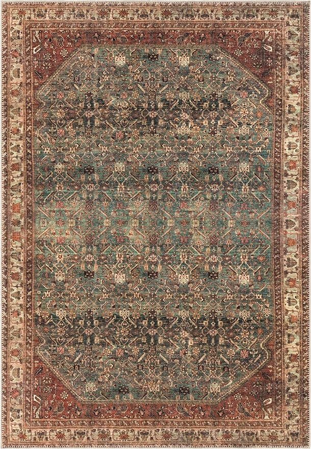 Keen Home Design 3x5 Rug - Machine Washable Entry Rug with Non-Slip Backing, Ideal for Enteryway, Kitchen, Bathroom, Laundry Room - Vintage, Easy Clean, Durable, Low Pile Rug - (3' x 5')