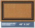 Barnyard Designs Natural Coco Coir Heavy Duty Backing Doormat - Large Cute Non-Slip Front Door Welcome Mat for Outside Entrance or Porch Entry, Brown (30x48, Border)