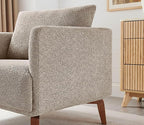 Oversized Accent Chair Modern Boucle Armchair for Living Room- 37" Wide Accent Chair with Solid Wood Legs, Camel Upholstered Lounge Chair for Bedroom & Office, Cozy Reading Chair (Easy Assembly)