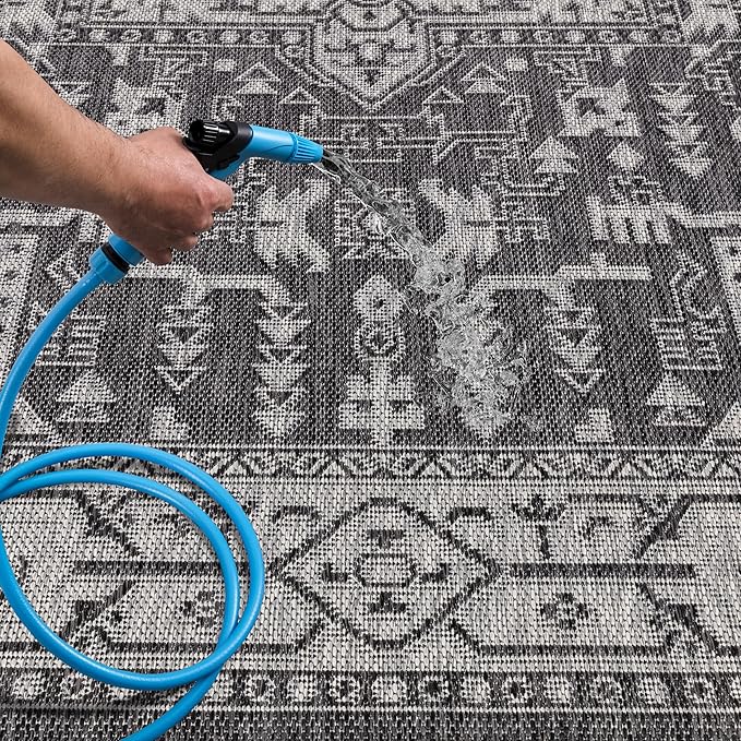 Keen Home Design Terrace Outdoor Area Rug - 6x9 Washable Indoor/Outdoor Rug for Patio, Kitchen, Balcony, Beach, Garden, Deck and Porch, Size: 6'x8'10"