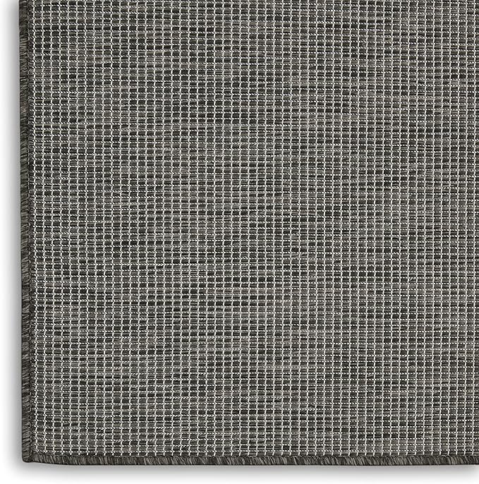 Nourison Positano Indoor-Outdoor Charcoal 4' x 6' Area Rug, Easy Cleaning, Non Shedding, Bed Room, Living Room, Dining Room, Backyard, Deck, Patio (4x6)