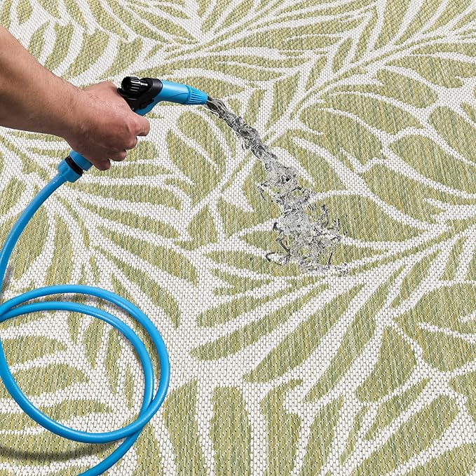 Keen Home Design Terrace Outdoor Round Rug - 8ft Round Washable Indoor/Outdoor Rug for Patio, Kitchen, Balcony, Beach, Garden, Deck and Porch, Size: 7'7" Round