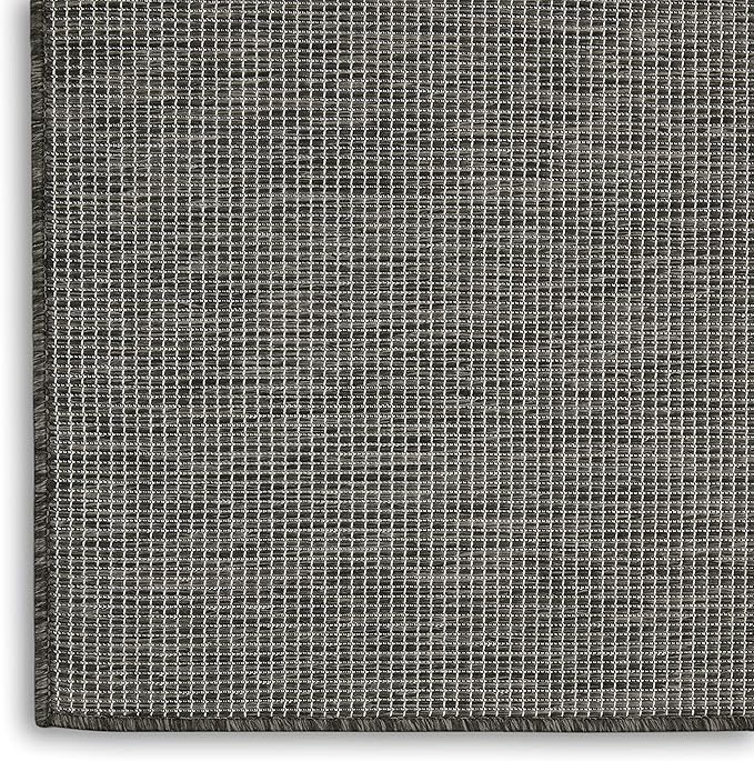 Nourison Positano Indoor/Outdoor Charcoal 3' x 5' Area Rug, Easy Cleaning, Non Shedding, Bed Room, Living Room, Dining Room, Backyard, Deck, Patio (3x5)