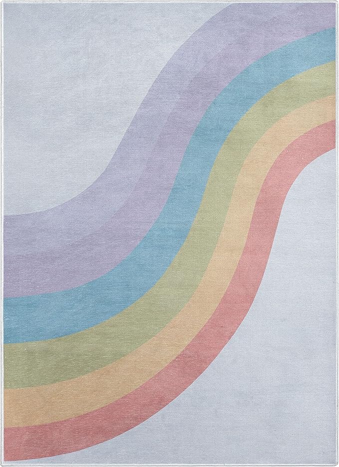 Well Woven Kids Rainbow Rug, 5' x 7', Multi Color