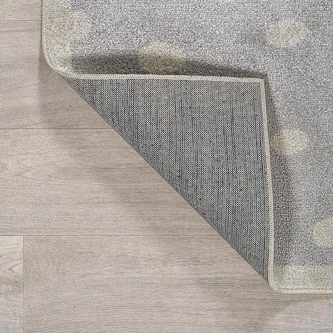 JONATHAN Y Machine-Washable Gray/Ivory/Yellow Runner Rug, 2x8, Minha Rainbow Dots, Kids & Novelty, Casual, Classic, Bedroom, Kitchen, Living Room, Easy-Cleaning, Non-Shedding (KDW102A-28)