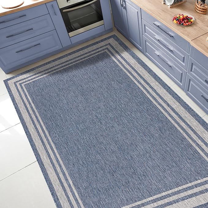 Keen Home Design Terrace Outdoor Area Rug - 6x9 Washable Indoor/Outdoor Rug for Patio, Kitchen, Balcony, Beach, Garden, Deck and Porch, Size: 6'x8'10"