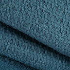 Elvana Home 100% Cotton Bed Blanket, Breathable Bed Blanket Twin Size, Cotton Thermal Blankets Twin, Perfect for Layering Any Bed for All Season, Teal Green