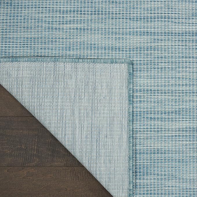 Nourison Positano Indoor/Outdoor Aqua 3' x 5' Area Rug, Easy Cleaning, Non Shedding, Bed Room, Living Room, Dining Room, Backyard, Deck, Patio (3x5)