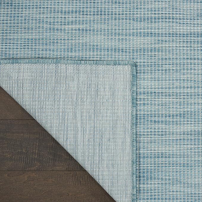 Nourison Positano Indoor/Outdoor Aqua 2'2" x 10' Area Rug, Easy Cleaning, Non Shedding, Bed Room, Living Room, Dining Room, Backyard, Deck, Patio (2x10)
