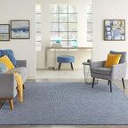 Nourison Positano Indoor/Outdoor Navy Blue 2'2" x 10' Area Rug, Easy Cleaning, Non Shedding, Bed Room, Living Room, Dining Room, Backyard, Deck, Patio (2x10)