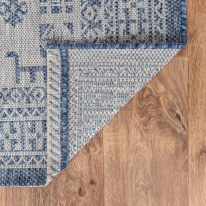 Keen Home Design Terrace Outdoor Round Rug - 5ft Round Washable Indoor/Outdoor Rug for Patio, Kitchen, Balcony, Beach, Garden, Deck and Porch, Size: 5'3" Round