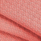 BELIZZI HOME 100% Cotton Bed Blanket, Breathable Bed Blanket Full Queen Size, Cotton Thermal Blankets Full Queen, Perfect for Layering Any Bed for All Season, Coral