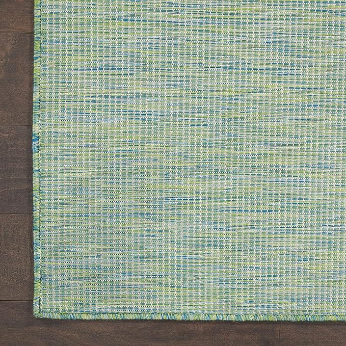 Nourison Home Positano 10' Runner Blue Green Fabric Modern Area Rug (10' Runner)