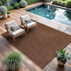 CAMILSON Outdoor Rug 5x7 Modern Area Rugs for Indoor and Outdoor Patios and Porches - Waterproof, Washable, Non-Shedding, Easy-to-Clean Outside Carpet (5 x 7, Solid - Gold)