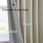 RAIN CITY 102 Inch Long Blackout Curtains for 2 Panels,Energy Efficinet Room Darkening Linen Blend Textured Curtains with Hooks,Track System Black Out Curtains for Living Room Bedroom,2 Panels,Taupe
