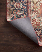 Loloi Layla Collection LAY-08 Red/Navy 5'-0" x 7'-6" .13" Thick Area Rug, Soft, Durable, Vintage Inspired, Distressed, Low Pile, Non-Shedding, Easy Clean, Printed, Living Room Rug