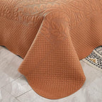 MarCielo 3-Piece 100% Cotton Oversized Bedspread Lightweight Quilt Coverlet Embroidery Farmhouse Bedding Set T0 (Royal Orange, Oversized Queen (100"x106"))