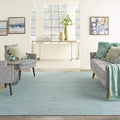 Nourison Home Positano Indoor/Outdoor Aqua 2'2" x 12' Area Rug, Easy Cleaning, Non Shedding, Bed Room, Living Room, Dining Room, Backyard, Deck, Patio (2x12)